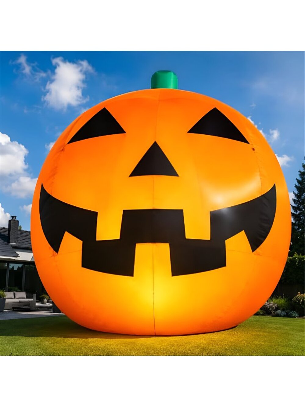 11FT Giant Halloween Inflatable Pumpkin with LED Lights, Outdoor Yard Decor